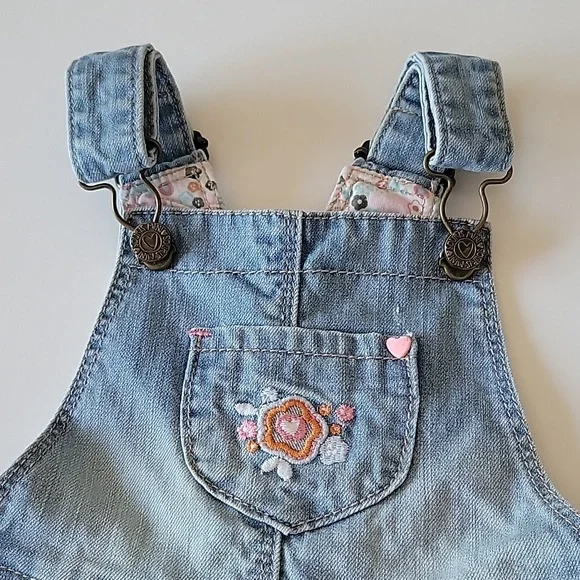 Souris Mini Girl Short Denim Overalls Jumpsuit - Picture 3 of 9